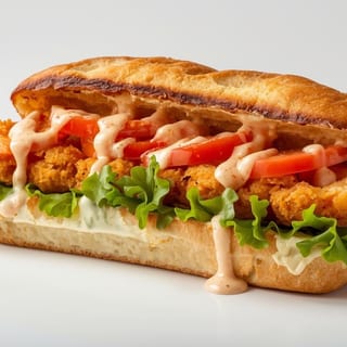 B2 . Po Boy With Crispy Shrimps
